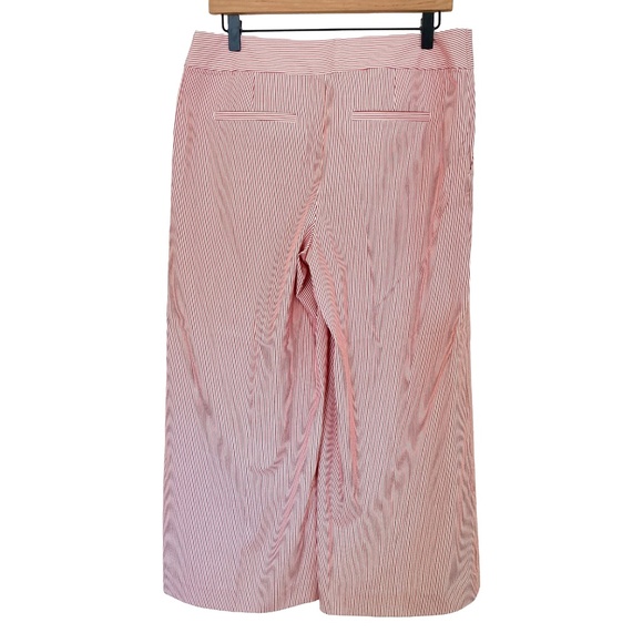 LOFT Wide Leg Crop Pant Pinstripe Side Zipper - Picture 4 of 16